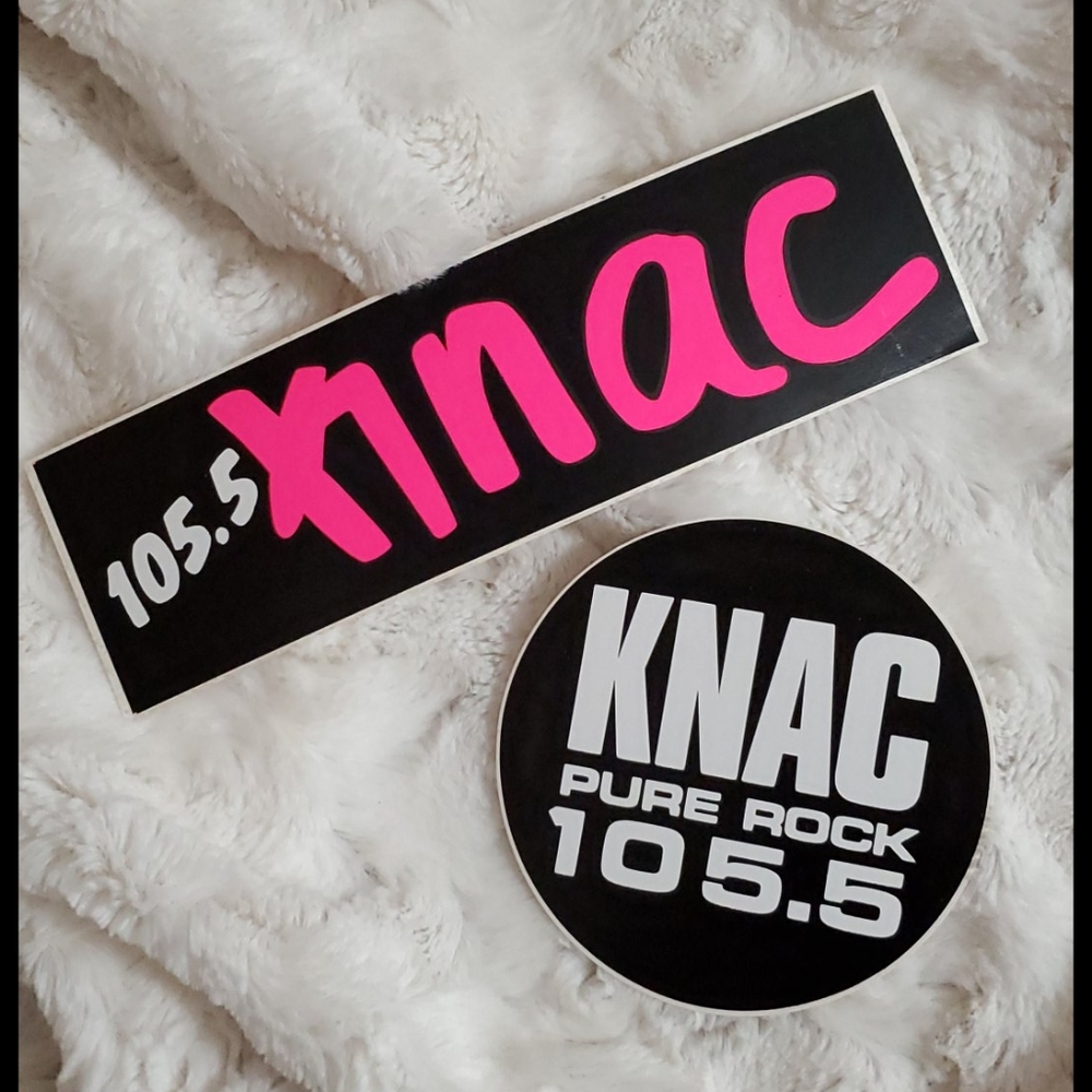KNAC PURE ROCK 105.5 FM 2 stickers HTF Rock Radio Hard Heavy Rock Metal